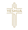 Gold cross with 'Yeshua' text on a white background